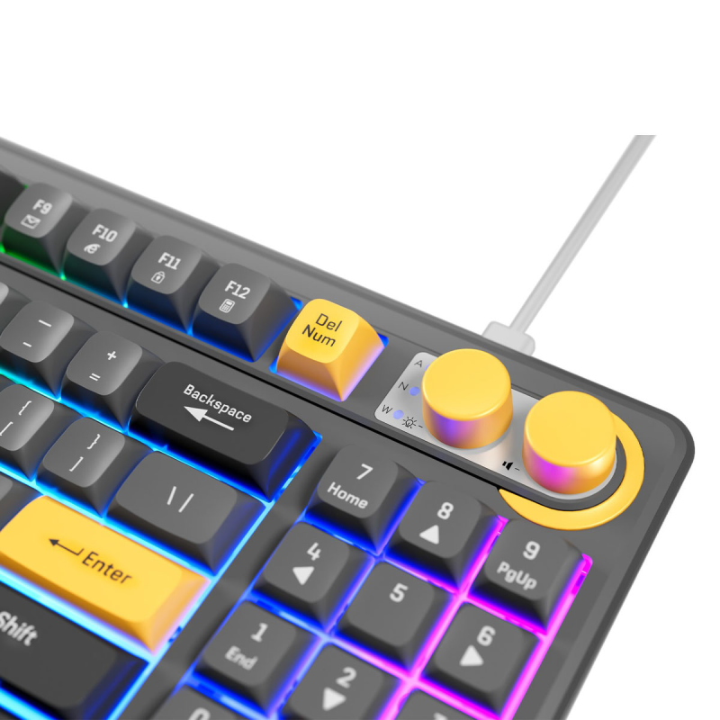 Rampage klawiatura gamingowa CYCLONE KNOB RGB 90% | PartsPC.pl