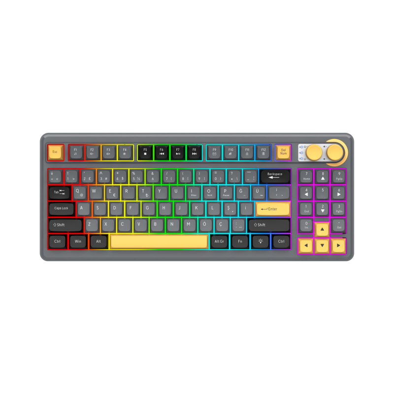 Rampage klawiatura gamingowa CYCLONE KNOB RGB 90% | PartsPC.pl