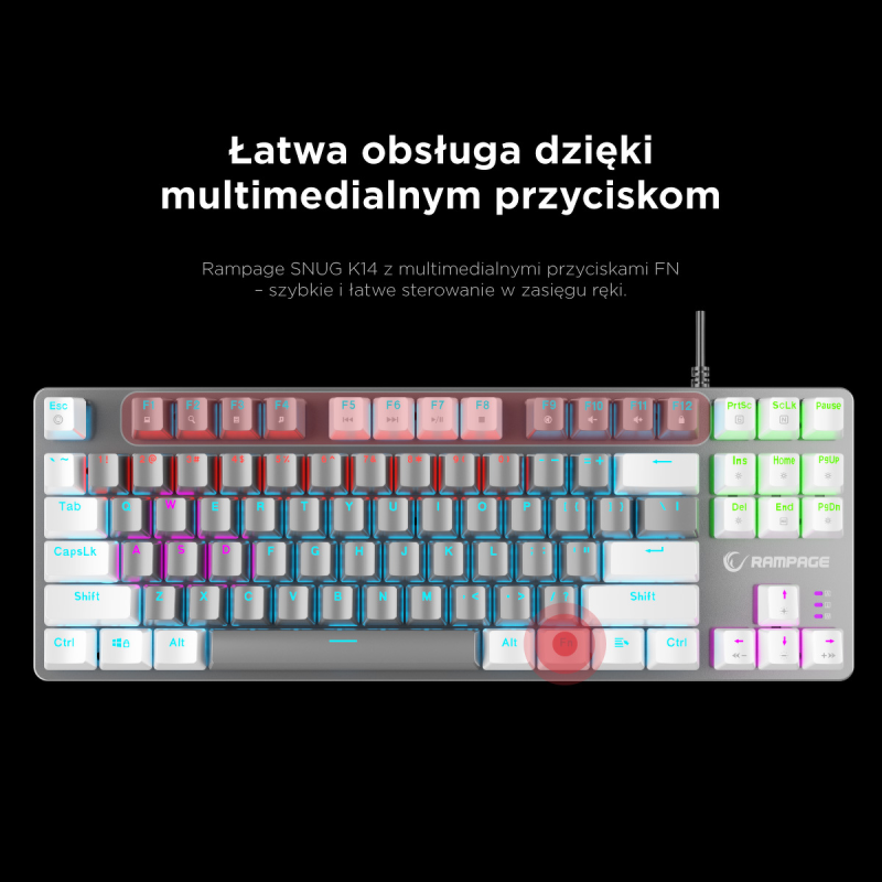 Rampage Klawiatura gamingowa mechaniczna Snug RGB KRGD... | PartsPC.pl