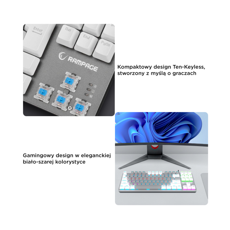 Rampage Klawiatura gamingowa mechaniczna Snug RGB KRGD... | PartsPC.pl