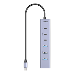 Unitek Aktywny Hub USB-C  3x USB-C 10Gbps  4x USB-A 5 Gbps z zasilaczem
