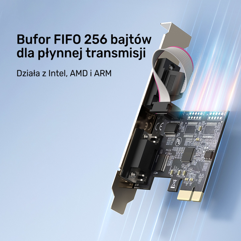 Unitek PCI Express kontroler 2x RS-232 Y-7504BBK01 | PartsPC.pl