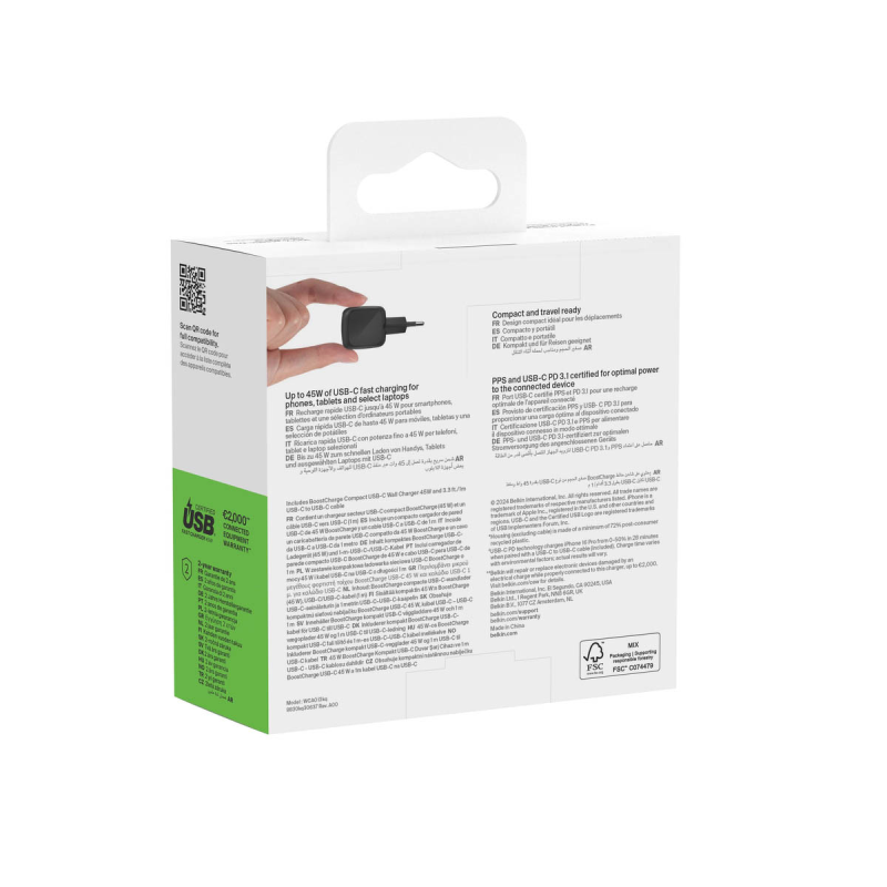 Belkin Ładowarka USB-C 45W, PD 3.1, BoostCharge... | PartsPC.pl