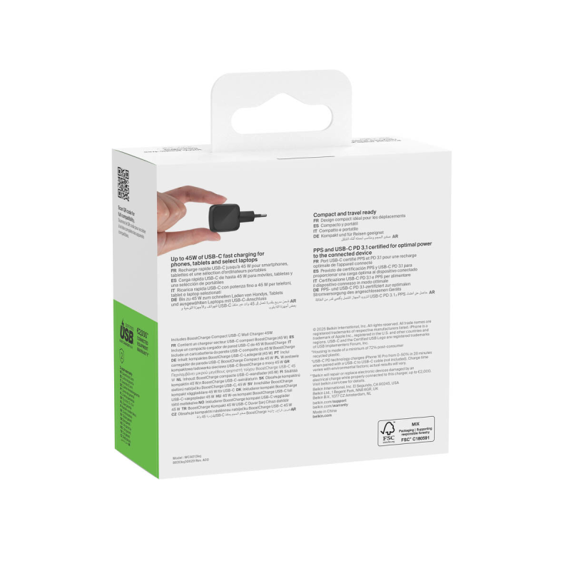 Belkin Ładowarka USB-C 45W, PD 3.1, BoostCharge... | PartsPC.pl