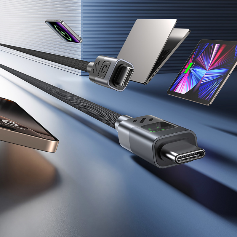 Unitek Przewód USB-C PD 60W 480Mbps z wyświetlaczem 2m z... | PartsPC.pl