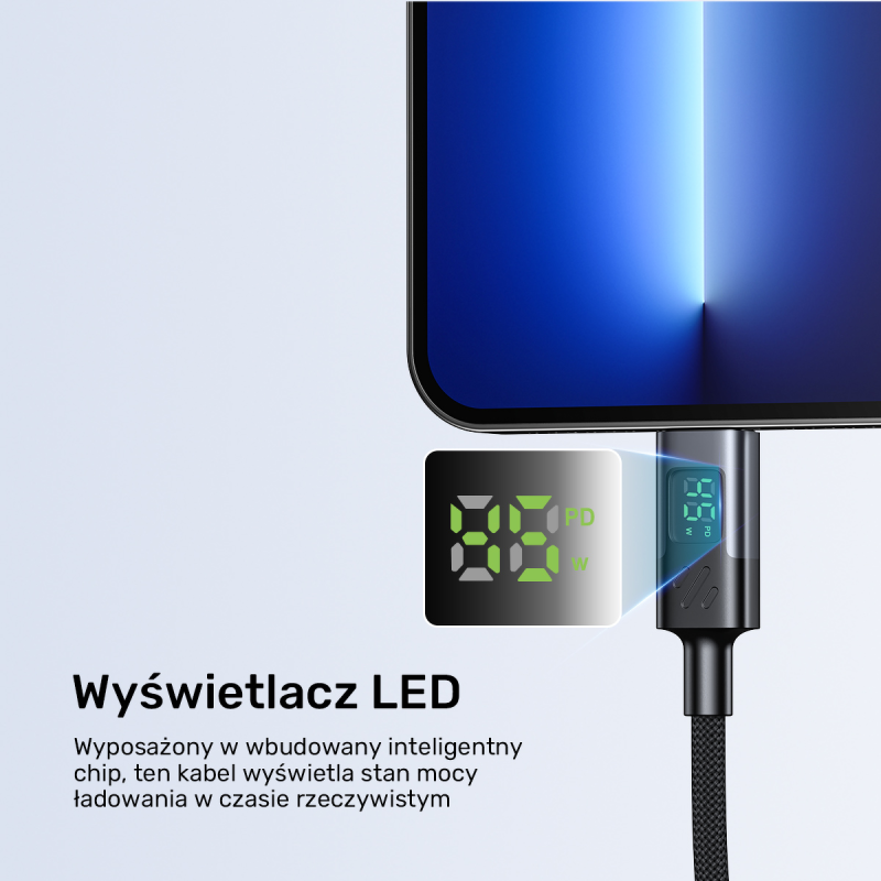Unitek Przewód USB-C PD 60W 480Mbps z wyświetlaczem 2m z... | PartsPC.pl