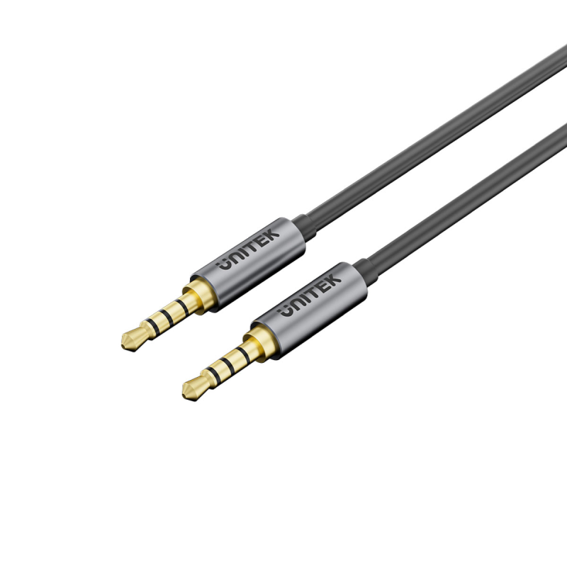 Unitek Pozłacany kabel AUX 3,5 mm jack (męski–męski) 1m | PartsPC.pl