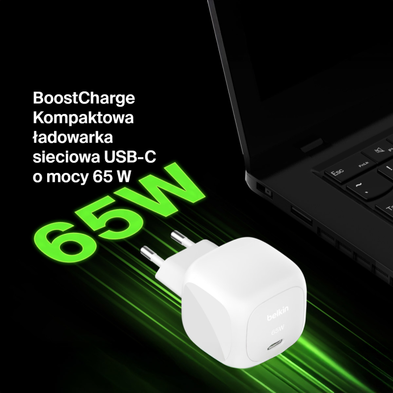 Belkin Ładowarka USB-C 65W, Compact, biała - Dyski twarde | PartsPC.pl