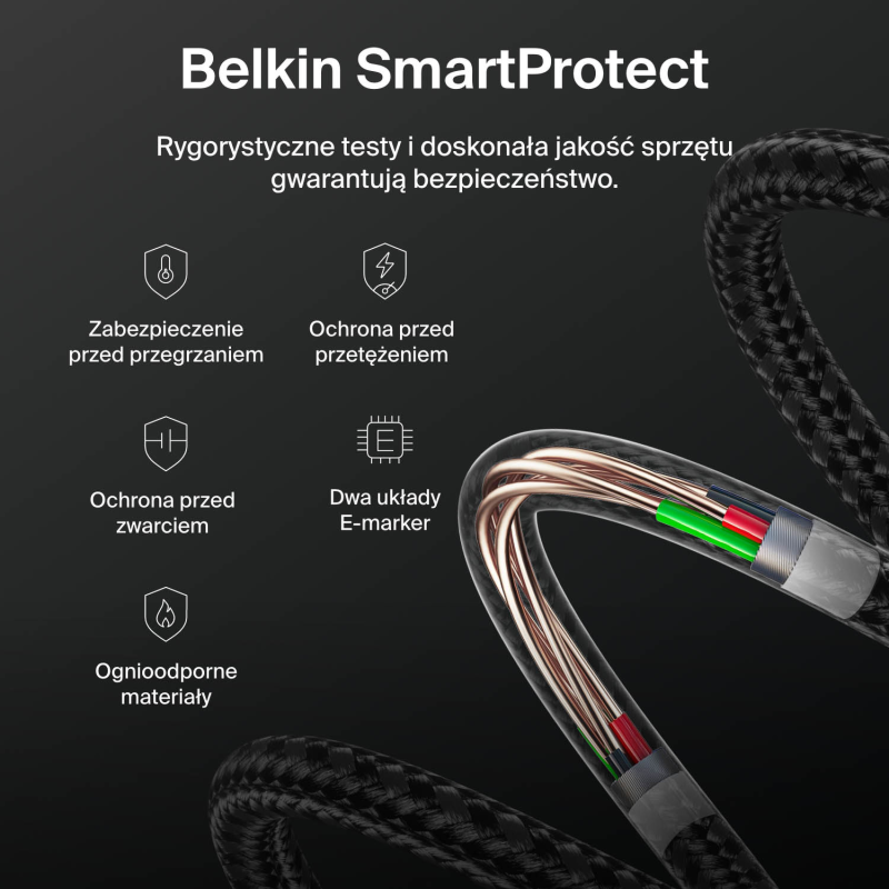 Belkin Kabel USB-C na USB-C 240 W, BoostCharge Pro, 1m... | PartsPC.pl