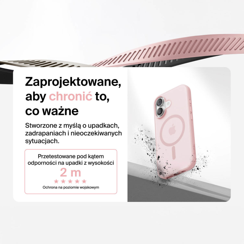 Belkin Etui na iPhone 17 magnetyczne, żebrowane, różowe | PartsPC.pl