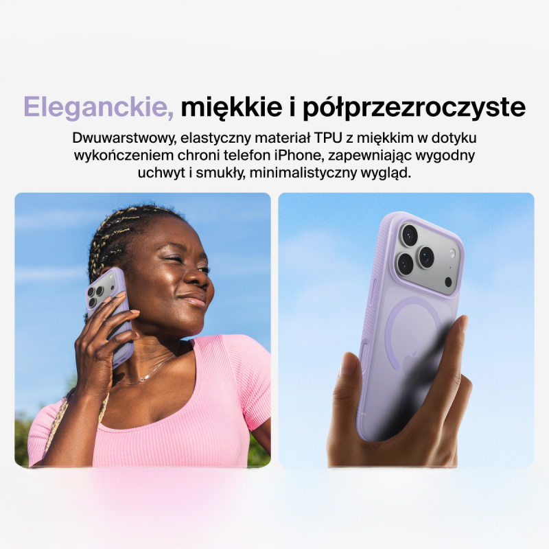 Belkin Etui na iPhone 17 Pro magnetyczne, żebrowane, lawendowe