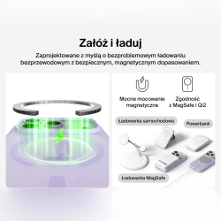 Belkin Etui na iPhone 17 Pro magnetyczne, żebrowane, lawendowe