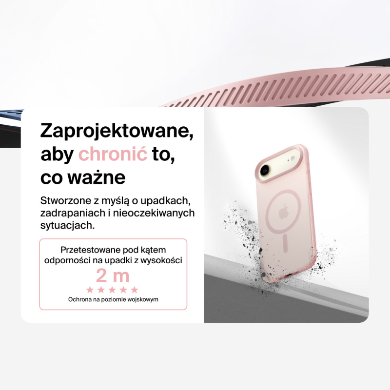 Belkin Etui na iPhone Air magnetyczne, żebrowane, różowe | PartsPC.pl