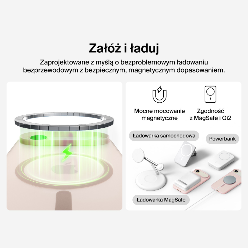 Belkin Etui na iPhone Air magnetyczne, żebrowane, różowe | PartsPC.pl