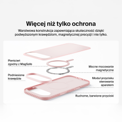 Belkin Etui na iPhone Air magnetyczne, żebrowane, różowe | PartsPC.pl