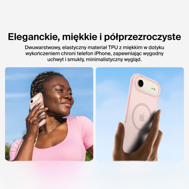 Belkin Etui na iPhone Air magnetyczne, żebrowane, różowe | PartsPC.pl