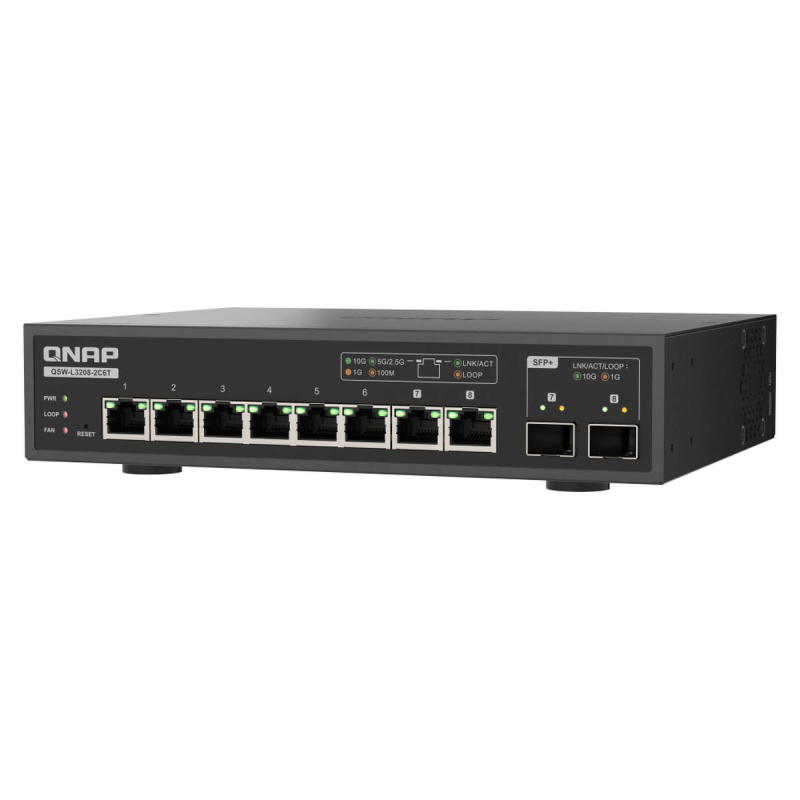QNAP QSW-L3208-2C6T | Lite managed przełącznik 8 portowy... | PartsPC.pl