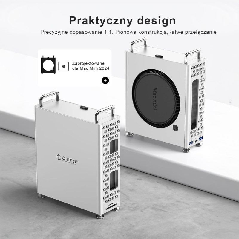 Orico Obudowa do MacMini M4 z obudową na dysk M2. NVMe... | PartsPC.pl