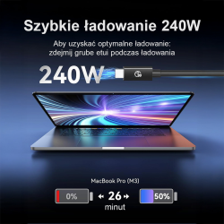 Orico Przewód Thunderbolt 5 USB-C 80Gbps, 240W, 8K@60Hz... | PartsPC.pl