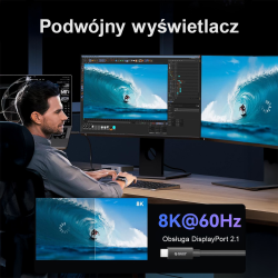 Orico Przewód Thunderbolt 5 USB-C 80Gbps, 240W, 8K@60Hz... | PartsPC.pl