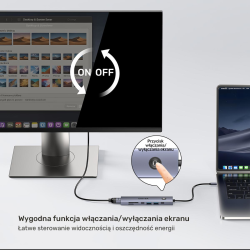 Unitek Hub USB-C 7w1 4K@60Hz, PD 100W i przycisk HDMI... | PartsPC.pl
