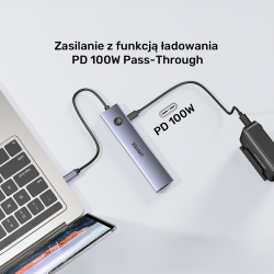 Unitek Hub USB-C 7w1 4K@60Hz, PD 100W i przycisk HDMI... | PartsPC.pl