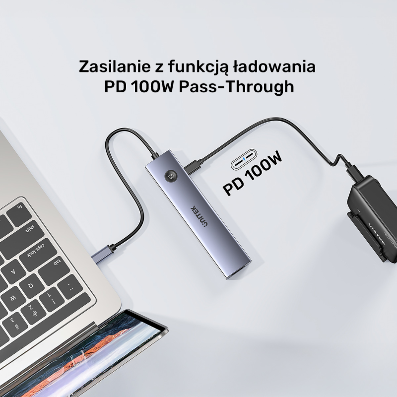 Unitek Hub USB-C 7w1 4K@60Hz, PD 100W i przycisk HDMI... | PartsPC.pl