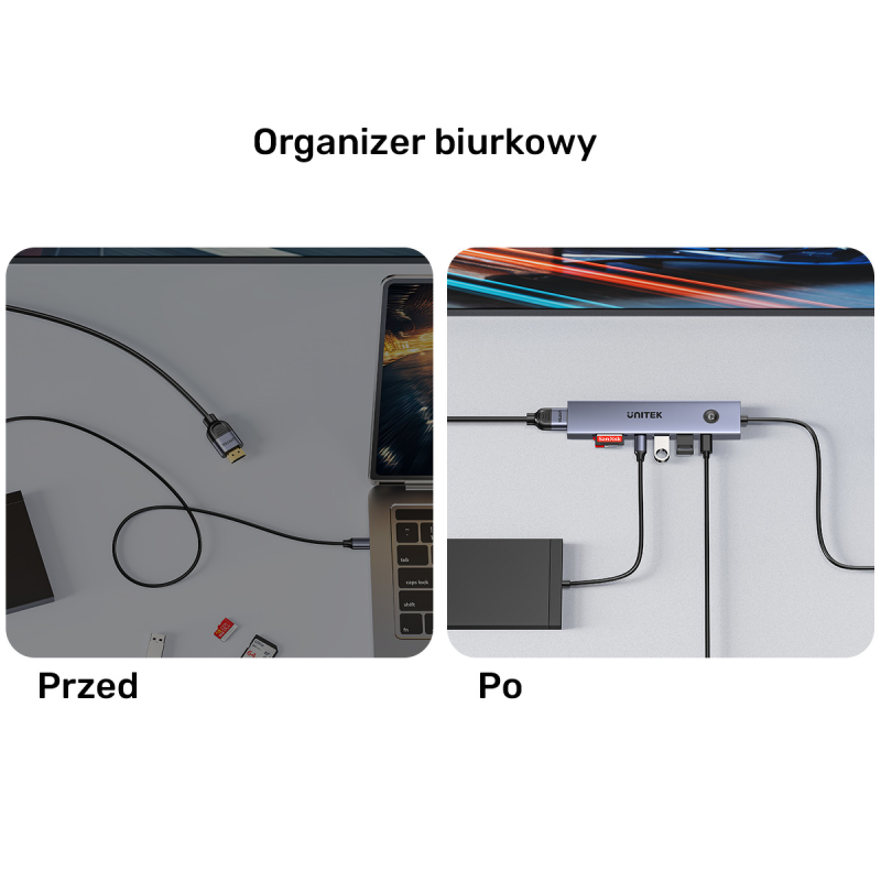 Unitek Hub USB-C 7w1 4K@60Hz, PD 100W i przycisk HDMI... | PartsPC.pl