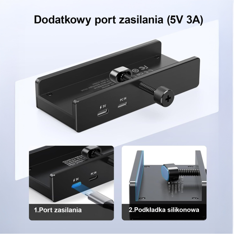 Orico Aktywny hub USB-C 5Gbps, 15W, przykręcany, 3x... | PartsPC.pl