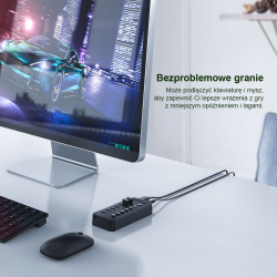 Orico Aktywny hub 7xUSB-A 5Gbps BC 1.2 24W czarny | PartsPC.pl