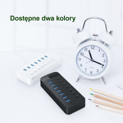 Orico Aktywny hub 7xUSB-A 5Gbps BC 1.2 24W czarny | PartsPC.pl