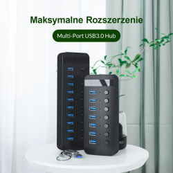 Orico Aktywny hub 7xUSB-A 5Gbps BC 1.2 24W czarny | PartsPC.pl