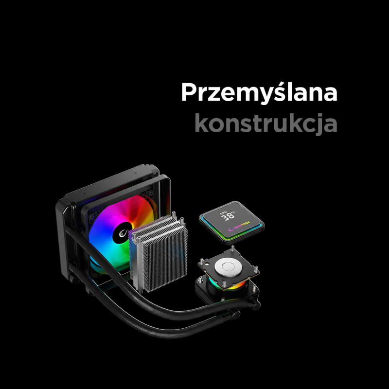 Rampage INFINITE V120 Chłodzenie wodne 120MM ARGB, białe | PartsPC.pl