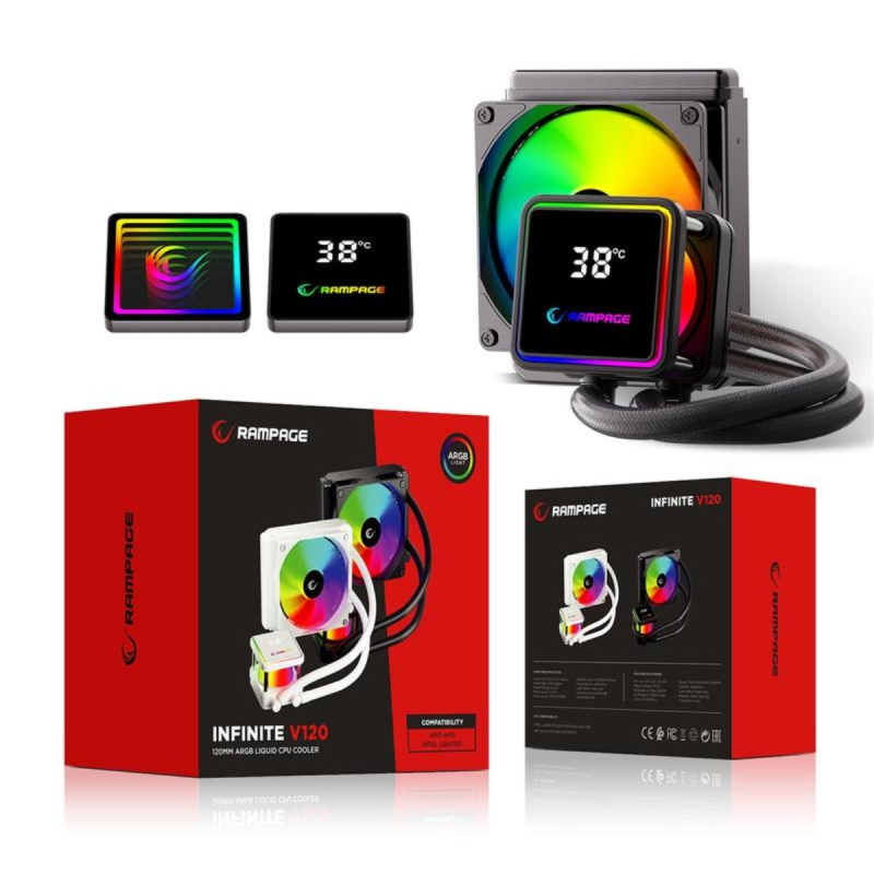 Rampage INFINITE V120 Chłodzenie wodne 120MM ARGB, białe | PartsPC.pl