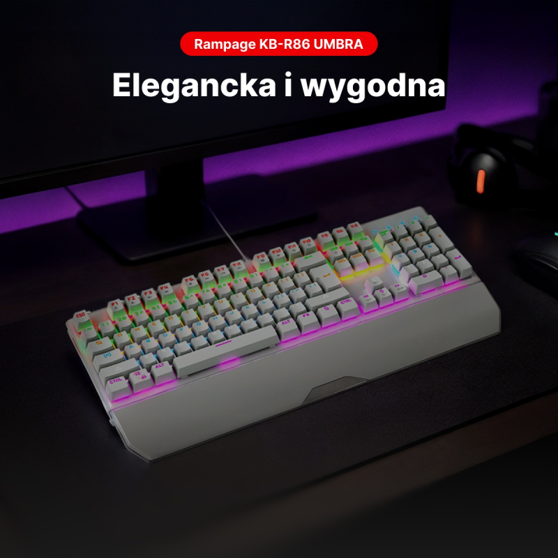 Rampage klawiatura mechaniczna KB-R86 UMBRA Blue Switch... | PartsPC.pl