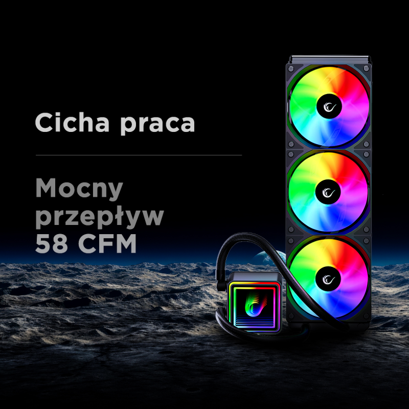 Rampage INFINITE V360 Chłodzenie wodne 360MM ARGB, białe | PartsPC.pl