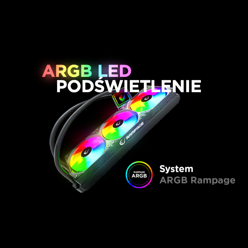 Rampage INFINITE V360 Chłodzenie wodne 360MM ARGB, białe | PartsPC.pl