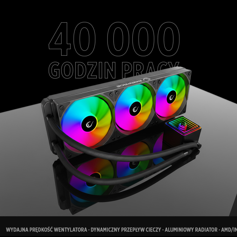 Rampage INFINITE V360 Chłodzenie wodne 360MM ARGB, czarne | PartsPC.pl