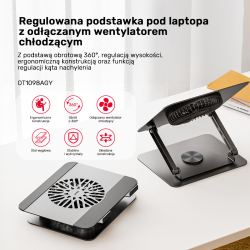 Unitek Podstawka chłodząca pod laptopa regulowana 360°... | PartsPC.pl
