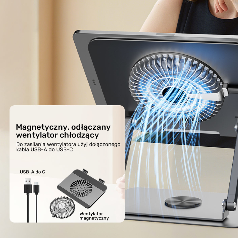 Unitek Podstawka chłodząca pod laptopa regulowana 360°... | PartsPC.pl