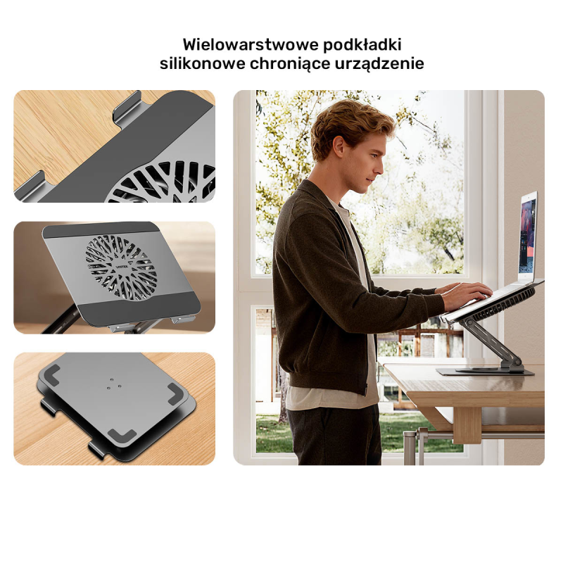 Unitek Podstawka chłodząca pod laptopa regulowana 360°... | PartsPC.pl