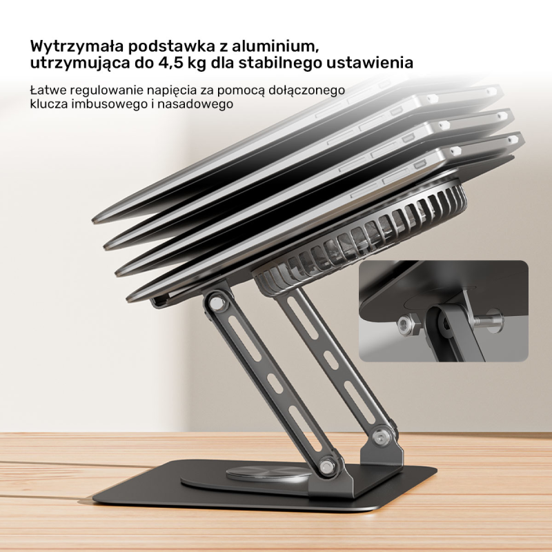 Unitek Podstawka chłodząca pod laptopa regulowana 360°... | PartsPC.pl