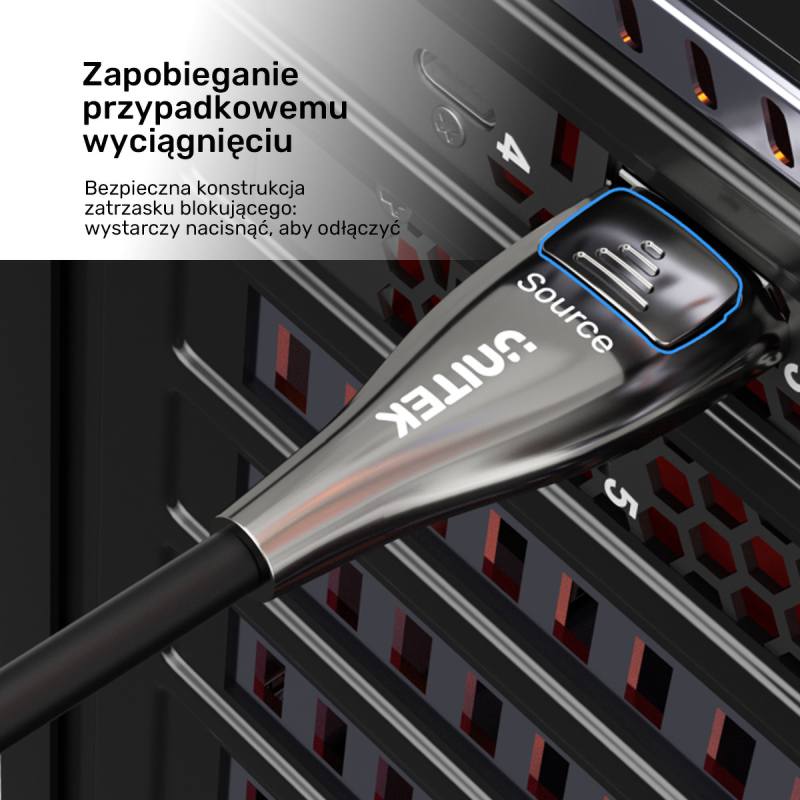 Unitek Kabel światłowodowy 8K Display Port 2.1 20m