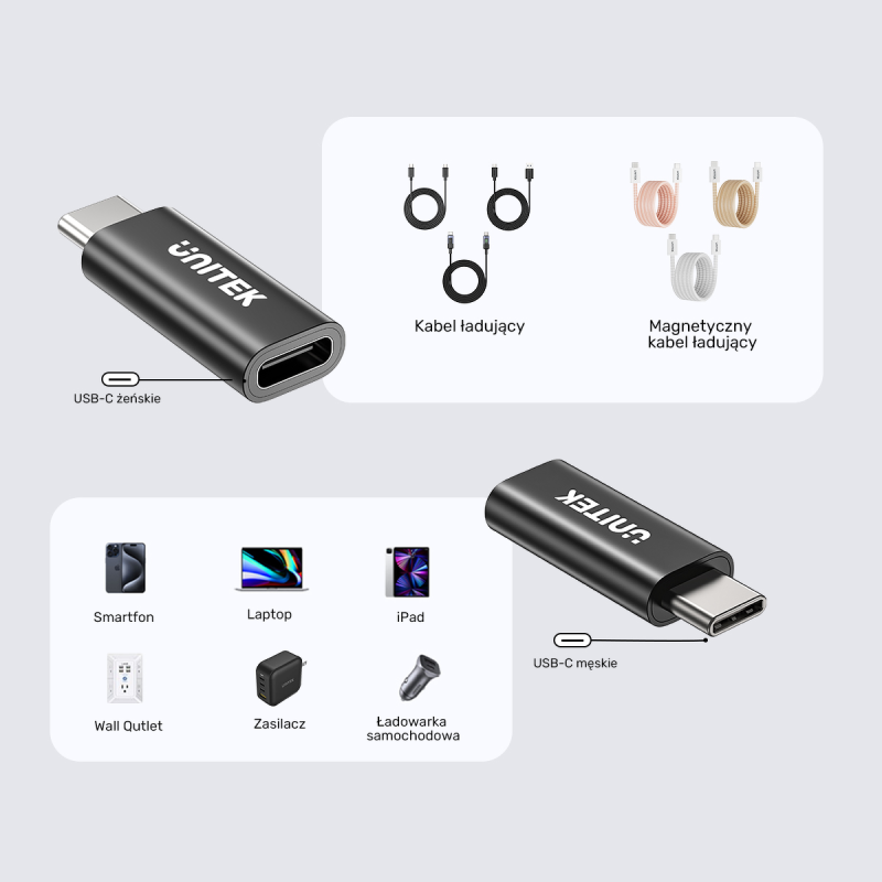 Unitek Adapter blokujący dane USB-C | PartsPC.pl