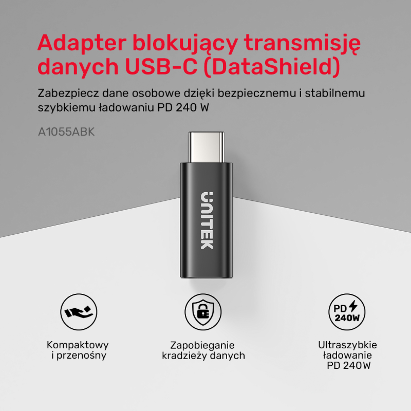 Unitek Adapter blokujący dane USB-C | PartsPC.pl