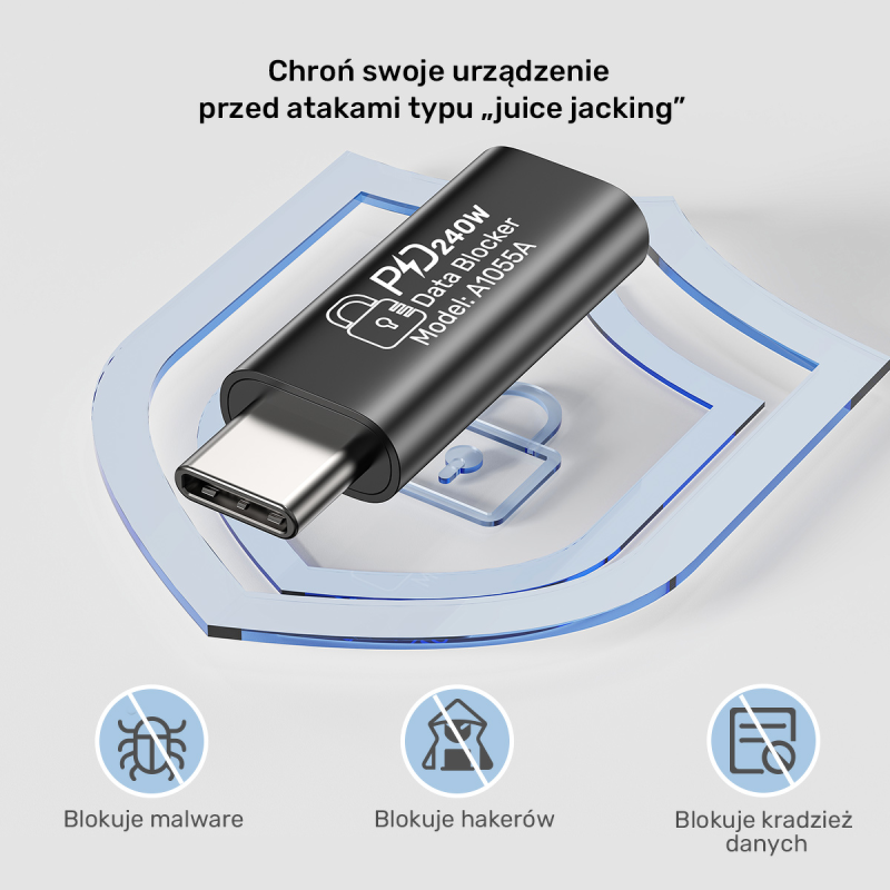 Unitek Adapter blokujący dane USB-C | PartsPC.pl