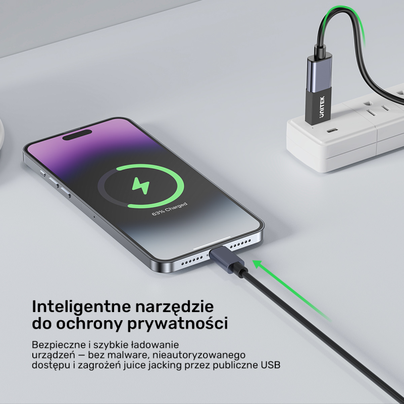 Unitek Adapter blokujący dane  USB-A | PartsPC.pl