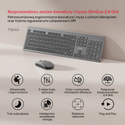 Unitek Zestaw SlimDuo 2.4G bezprzewodowa myszka i... | PartsPC.pl