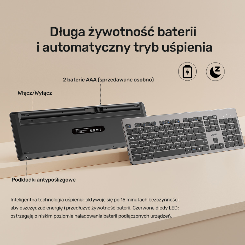 Unitek Zestaw SlimDuo 2.4G bezprzewodowa myszka i... | PartsPC.pl