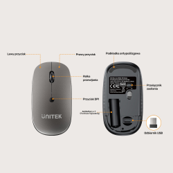 Unitek Zestaw SlimDuo 2.4G bezprzewodowa myszka i... | PartsPC.pl